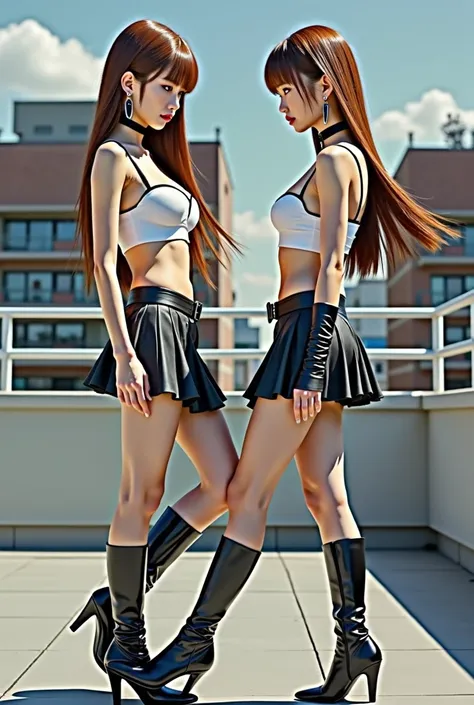 (full body:1.3),(masterpiece,best quality:1.3),(detailed:1.3),(8k,raw photo,photo realistic:1.37),(Two extremely beautiful and cool Japanese actresses:1.46),(They both have such beautiful open eyes:1.29),(beautiful face:1.5),(perfect face:1.5),(highly deta...