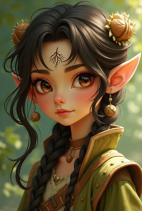  Beautiful human girlSkin :  Earthy and warm ,  with a slight olive green shade .
   * hair:  Strong and abundant ,  like the root of a tree , Picked up simple .  dark brown color with light brown tufts 
   * eyes:  Dark brown and penetrating ,  like damp ...