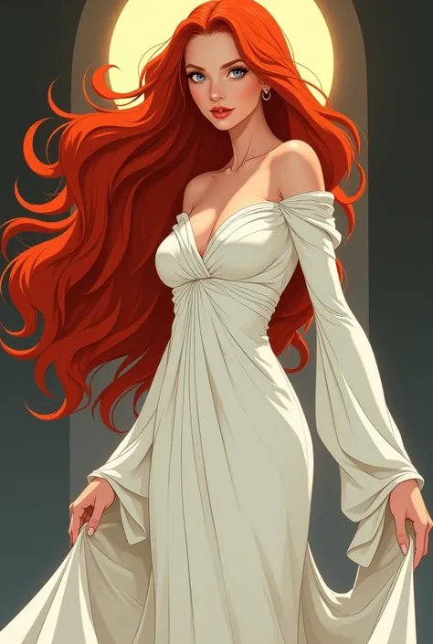 
bruce timm animated series redheaded goddess in white robes bruce timm animated series