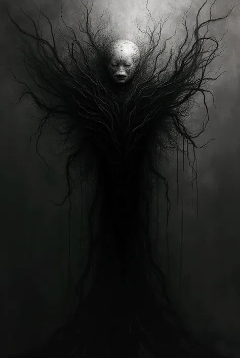 Incomprehensible image art drawn in black color