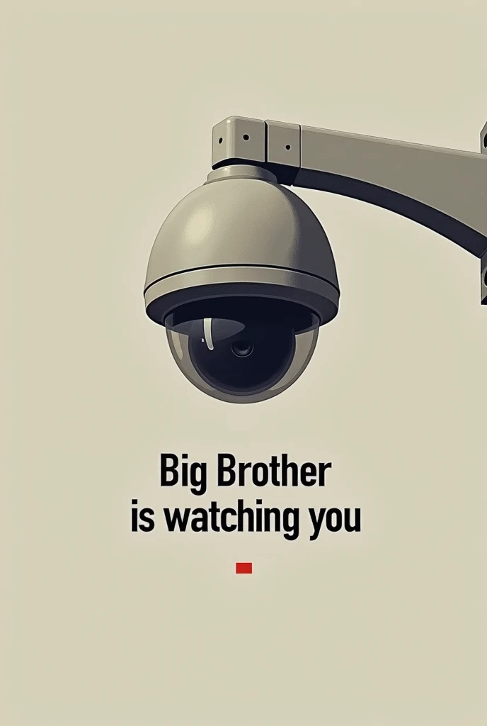 A simple picture of a security camera with the words big brother is watching you 