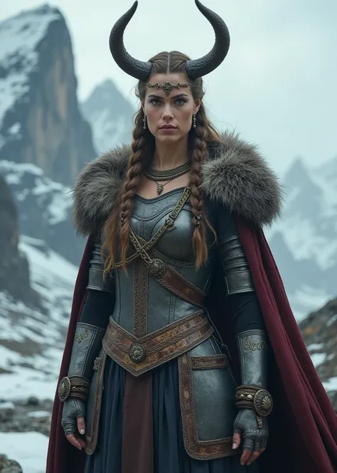 Make a Viking queen with this woman in the photo 