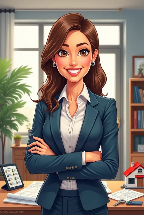 A professional cartoon of a realtor