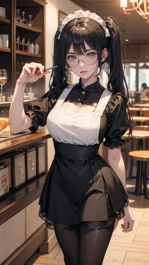 ((random pose)),(Highest image quality,(8k),ultra-realistic,best quality, Twintail black hair, high quality, high definition, high quality texture,high detail, Glasses, beautiful detailed,fine detailed,extremely detailed cg,detailed texture,a realistic rep...