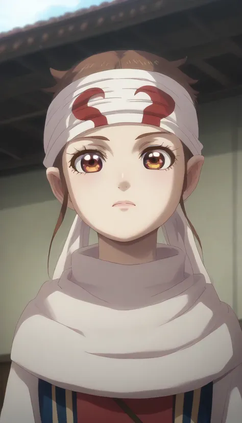  no emotions  masterpiece, super detail, high details, high quality, best quality, highres, 1080P, 8k, 16k  very accurate clothingscore_9, score_8_up, score_7_up, ((cowl)) ((headband on forehead)) detailed clothing beautiful girl  ((Shuumatsu Train Doko e ...