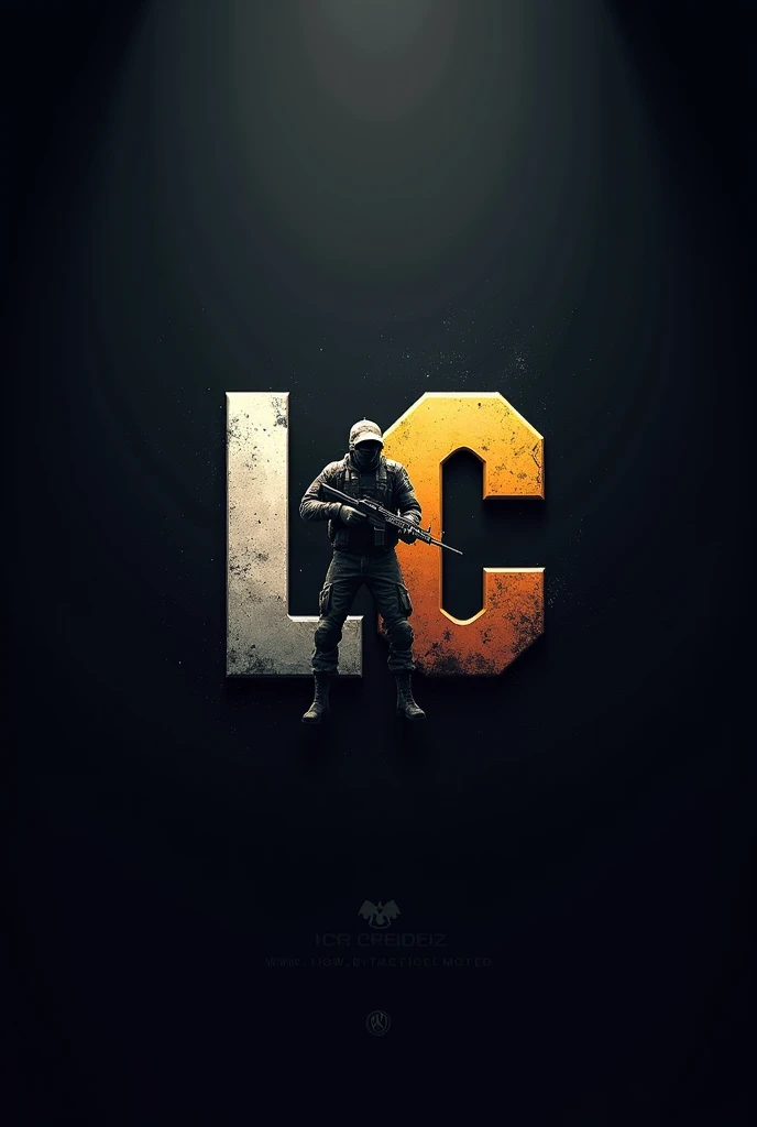 The logo of the LC Team in the theme of the game counter strike on the logo should be 2 small people in the middle 2 letters lc