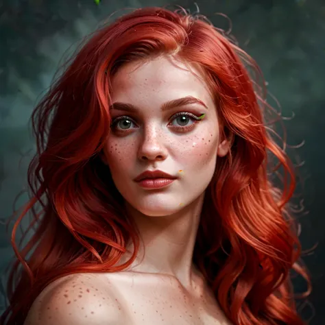  red-haired woman с веснушчатыми волосами и свитером с водолазкой,  digital art by irakli nadar, tumblr,  digital art,  Redhead girl , with pale skin,  red-haired woman,  soft portrait shot 8k ,  red head, portrait of a red-haired girl,  red-haired young w...