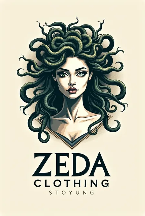 My clothing brand name create a logo "Zeda clothing" including Medusa 