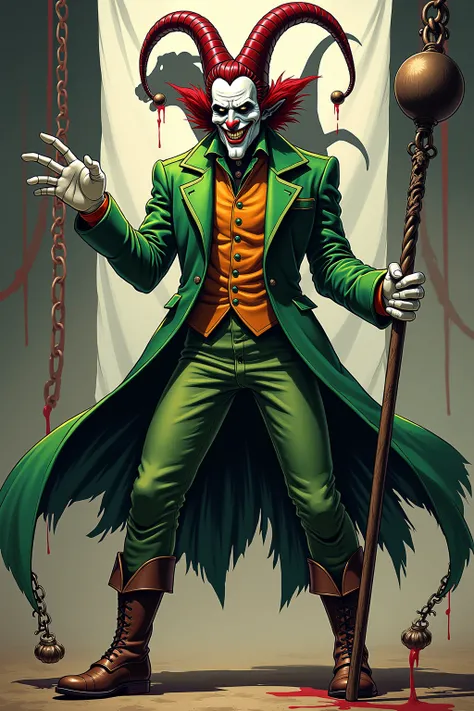 Shagwell is a wispy fool whose laugh is high and shrill and braying. The jestor is said to be half-mad. He is murderer. 
Shagwell wears green-and-grey motley of a jester. He is nimble and fights with a flail that has three spiked metal balls chained to a w...