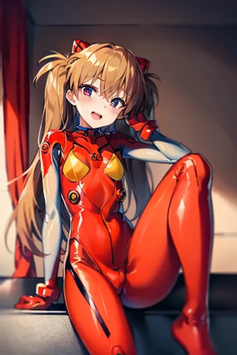 (( top quality )), ((masterpiece)), (be familiar with),  perfect face, indoor, bedroom,  watching viewers,
One woman,  Soryu Asuka Langley,
 open mouth,  ecstatic expression beside the piano, blush, smile,
 small tits,  flat chest, Young girl, Lori,  s,  g...