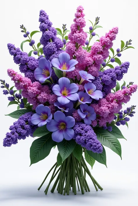 a big bouquet of flowers with purple highlights