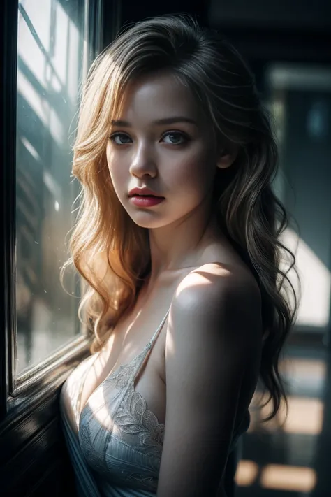 Elegant, dramatic lighting, transparency, surrealism, semi-transparent, contrapposto, (hyperdetail), 8k HDR, high detail, lots of details, high quality, soft cinematic lighting, atmospheric perspective, her face looking straight at the camera, frontal view...