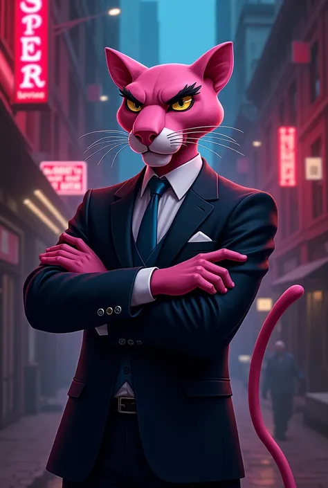 Pink panther in gangster mood