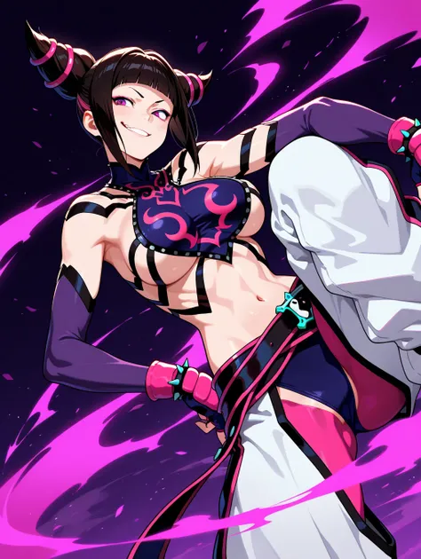 han juri,large breasts,smirk