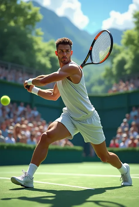 Man playing tennis