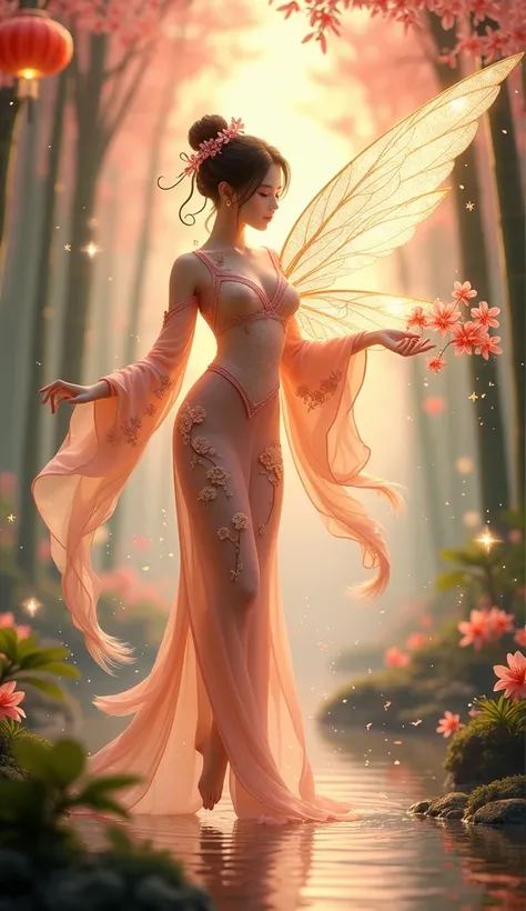 ((masterpiece, highest quality, Highest image quality, High resolution, photorealistic, Raw photo, Extremely detailed CG unified 8k wallpaper)),  1. Subject & Emotion

A hybrid Chinese fairy with glowing wings, blending elegance and magic.

Graceful pose, ...