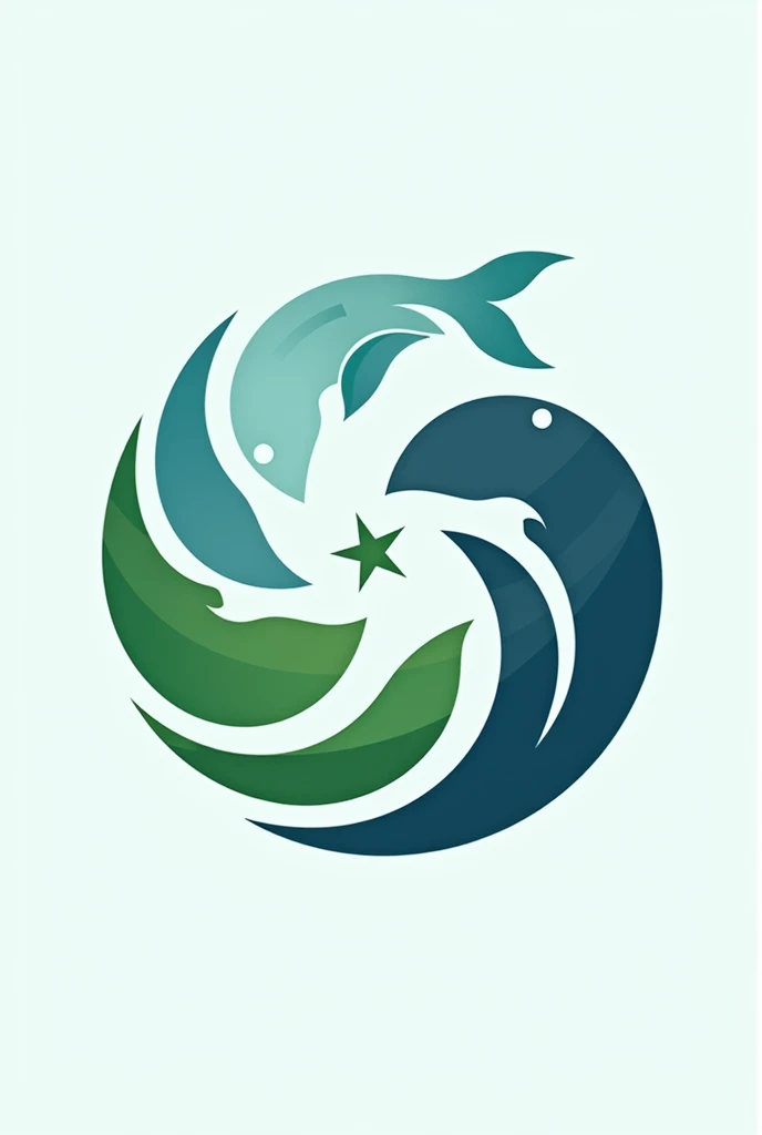 Fishing Symbols :  Use icons such as a stylized fish or fishing net .

 Elements of Progress :  Add gears or a growth graph to symbolize innovation and advancement.

Cores:  Use shades of blue to represent the sea and green for sustainability .

typography...