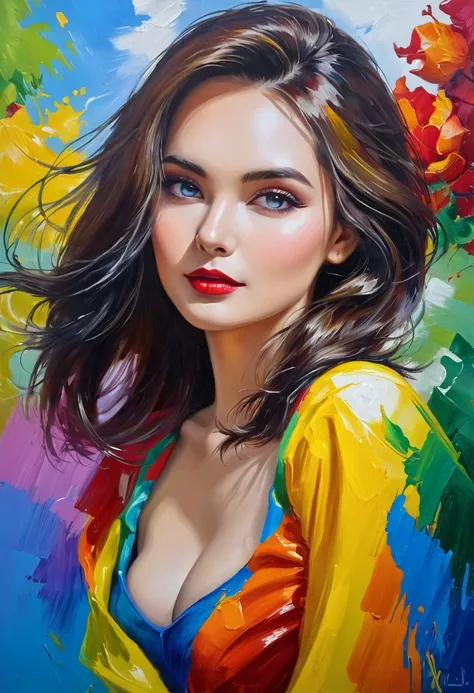 creative by Уилл Лоу, very colorful,((oil painting мастихином)),((masterpiece)),single shot