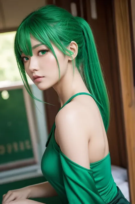 green hair ponytail China anime
