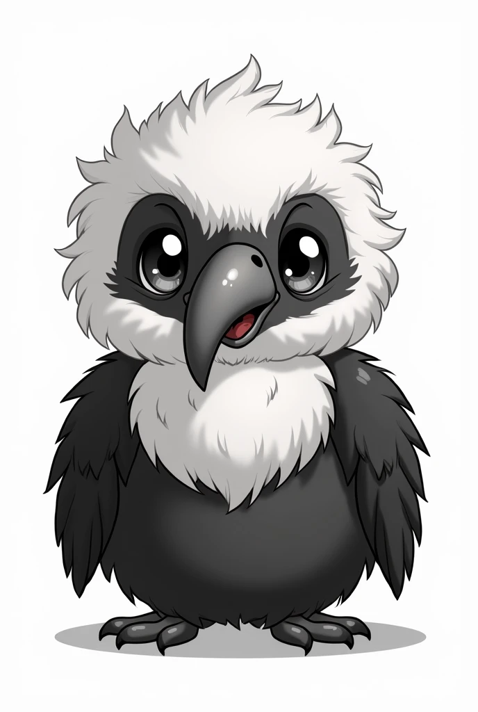 Drawing of a Kawai vulture to color in black