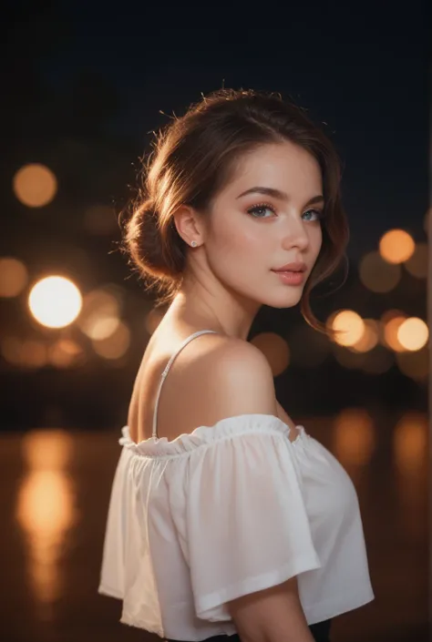 polaroid photo, night photo, photo of 24 y.o beautiful woman, pale skin, bokeh, motion blur