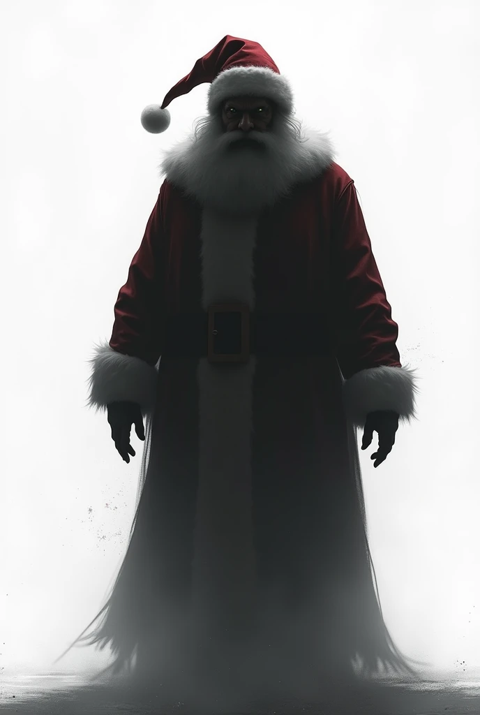  white background  , The Shadow of Santa Claus , intimidating, fears ,  monsters 