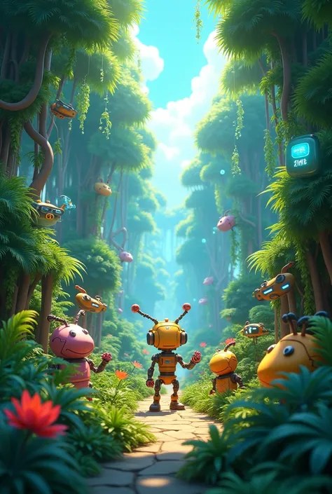 Jungle cartoon 3d artificial intelligence video 