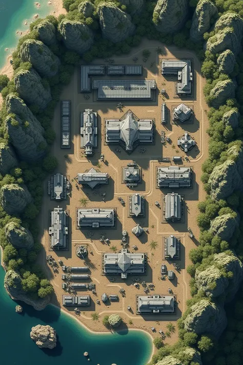 Satellite map of a military base