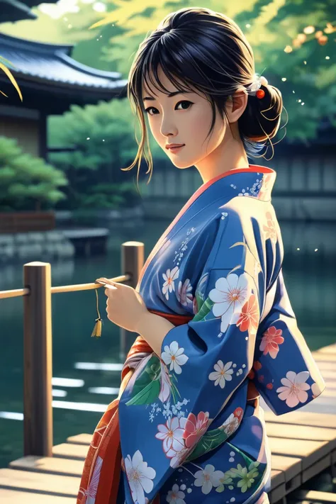 Japanese Yukata girl, by Makoto Shinkai and Makoto Niitsu style.
best quality, masterpiece, intricate details, ultra-detailed