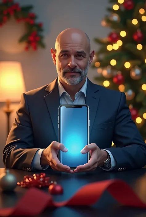 Christmas bonus redeemable for a cell phone glass for a bald 40-year-old man