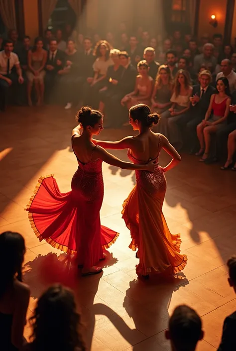 Latin dancers seen from above