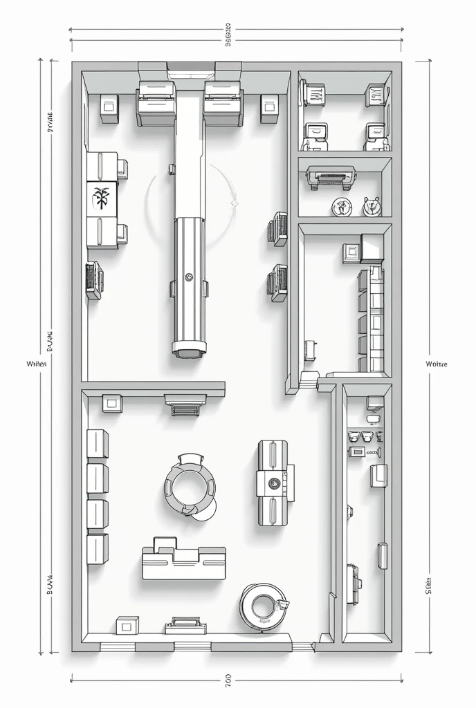 schematic plans of the installation area in the hospital and Scheme of the workflow for the use of the tomograph in a rural hospital