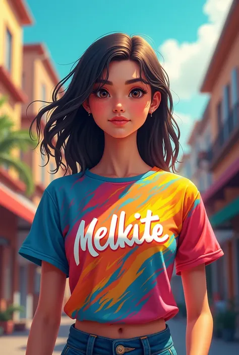 On a 18 years old girl shirt with text the text said Melkite