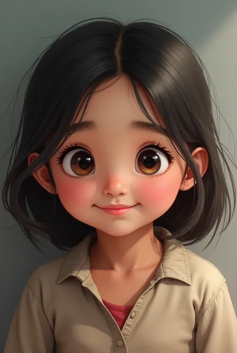 Create a realistic image of chubby nepali girl with beautiful eyes