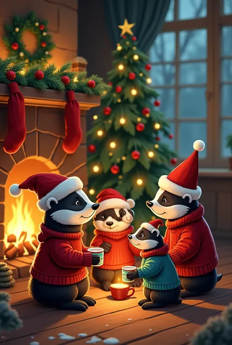 Badgers at Christmas 