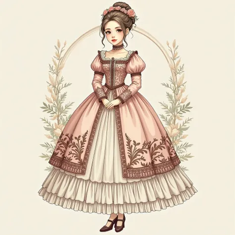 Costume design hand drawn，Rendering clothes，offcial dress，Lolita Design