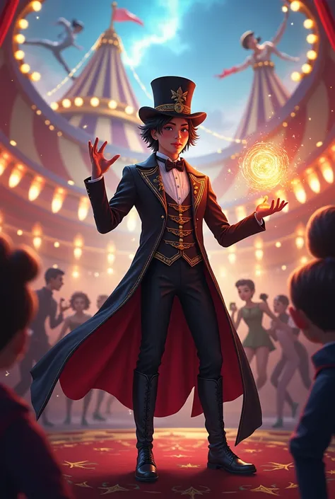 Play VEGA the magician who looks like a young adult and refers to a circus