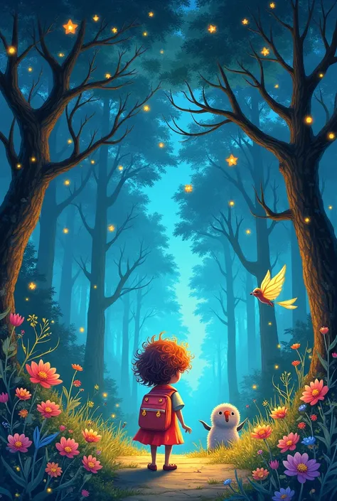 Create a back Cover Image for a book for ren  the title is "THE BEDTIME ADVENTURES: STORIES OF MAGIC, COURAGE AND COLOR"

use vibrant colors and magical images.
use bold, friendly fonts and bright colors that pop against the background.

The only text on t...