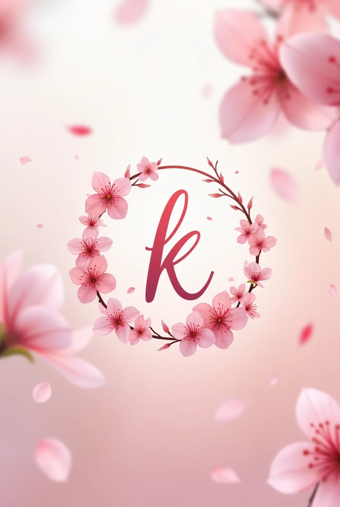 A round cherry blossom letter  "k"  design