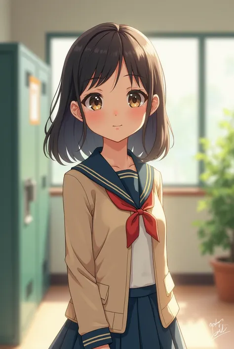 A cute girl in school uniform
