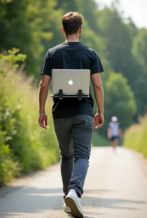 On go walking with a laptop design that holder for it