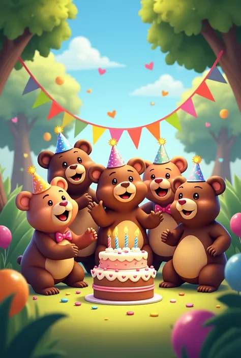 Make some bears celebrating birthdays 