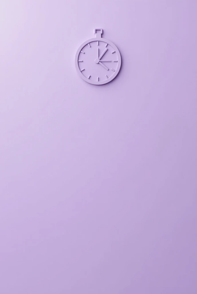 square picture. Soft purple background . With a clock.  Plain background or dotted gradient. 