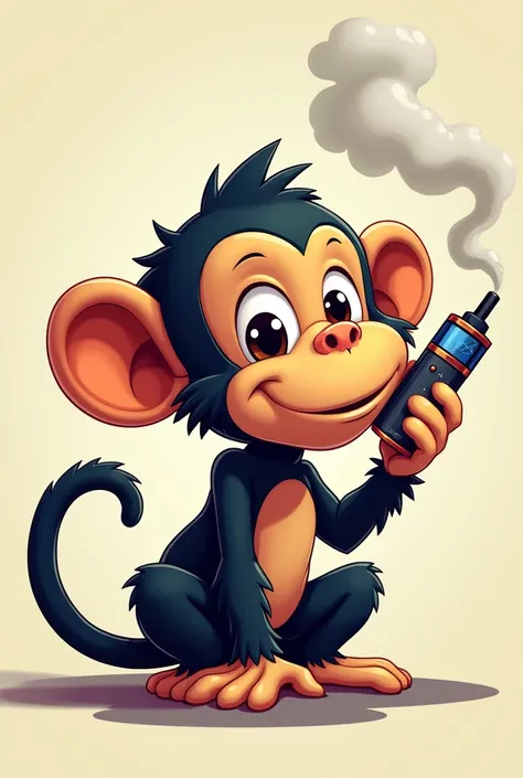 2d monkey logo with vape and smoke coming out of your ear