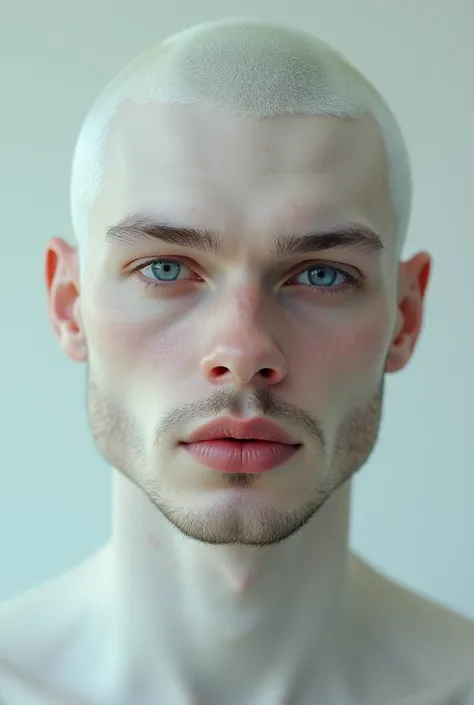 25-year-old albino man with a thin beard