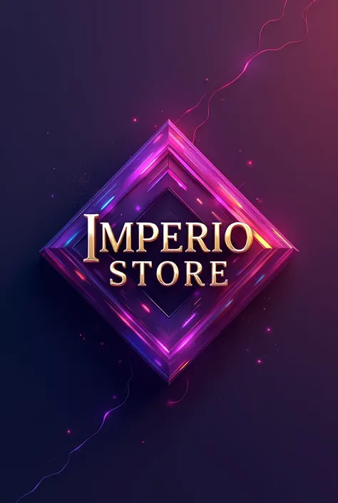  Create an image for a logo with the company name (Império store )  very striking with the color purple and flashy colors  