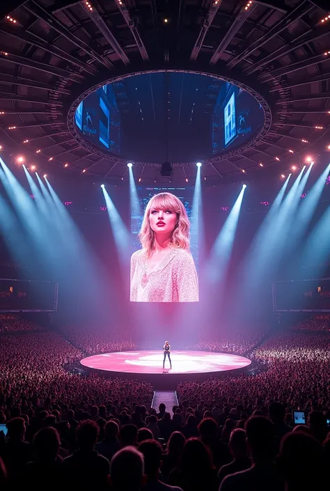 Imagine, inside a large stadium, a concert stage that covers almost the entire stadium, that has a screen and that has lifting platforms and that is by Taylor Swift.