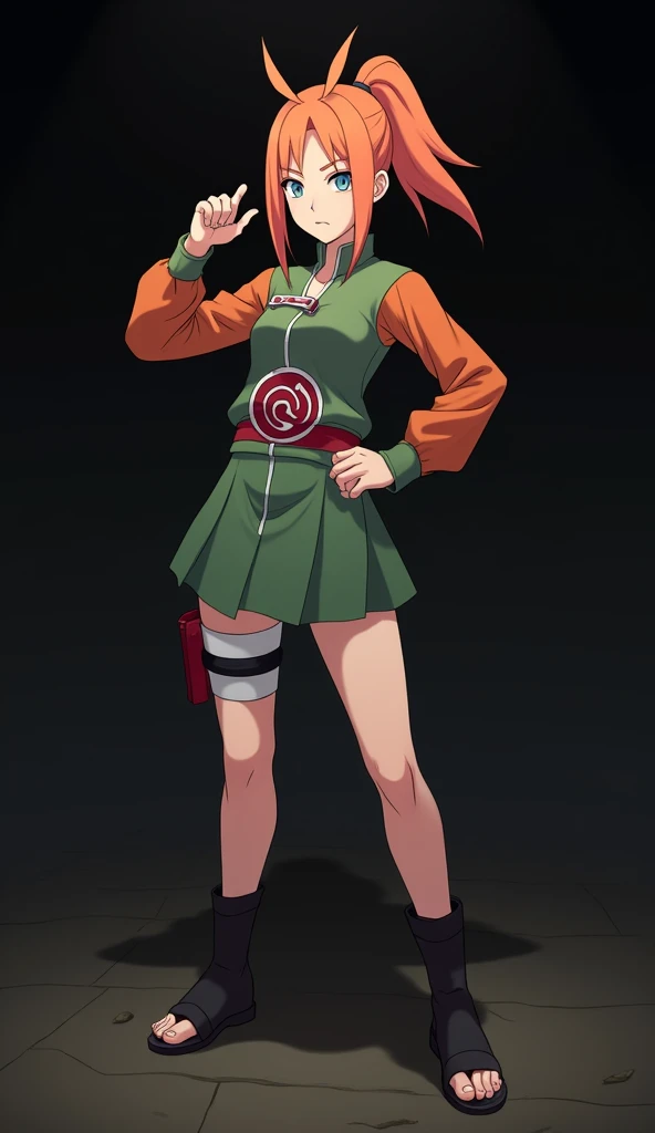 Female character created by Mikio Ikemoto and made by Studio Pierrot, a girl with a slender and beautiful appearance, full body, fire-colored orange hair and very smooth with two white locks highlighted on the front, similar to those of Rogue from the X-Me...