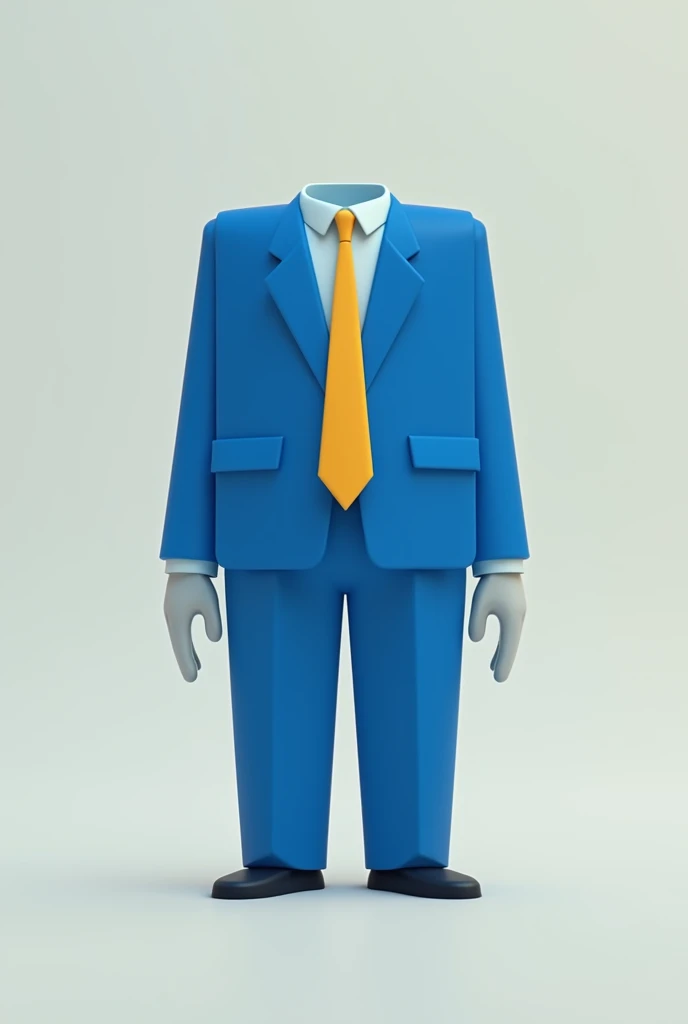 Image of an electric blue suit with gold tie (only the upper part) animated in square shape 