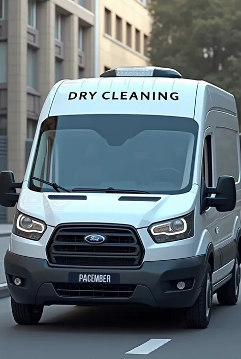 dry cleaning service vehicle with clean house logo.rf 